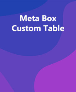 Meta Box Custom Table